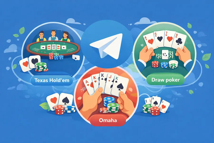 Популярні різновиди покеру в Telegram

