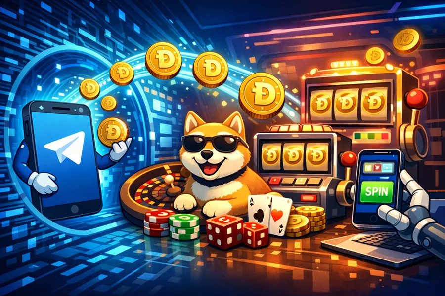 Як Dogecoin працює в Telegram-казино

