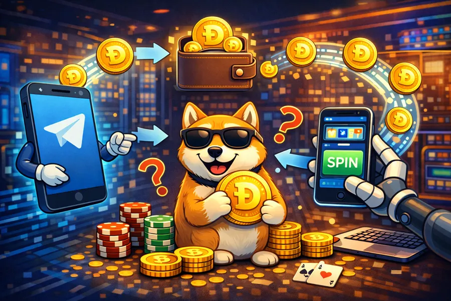Як використовувати DOGE у Telegram-казино
